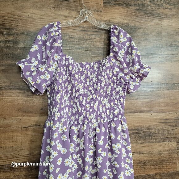 Chic Soul Floral Smocked Puff Sleeve Dress 1x Ethereal Gardencore Countrycore - Picture 3 of 12